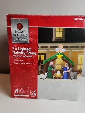 Home Accents Holiday 7-foot Lighted Nativity Scene Airblown Inflatable